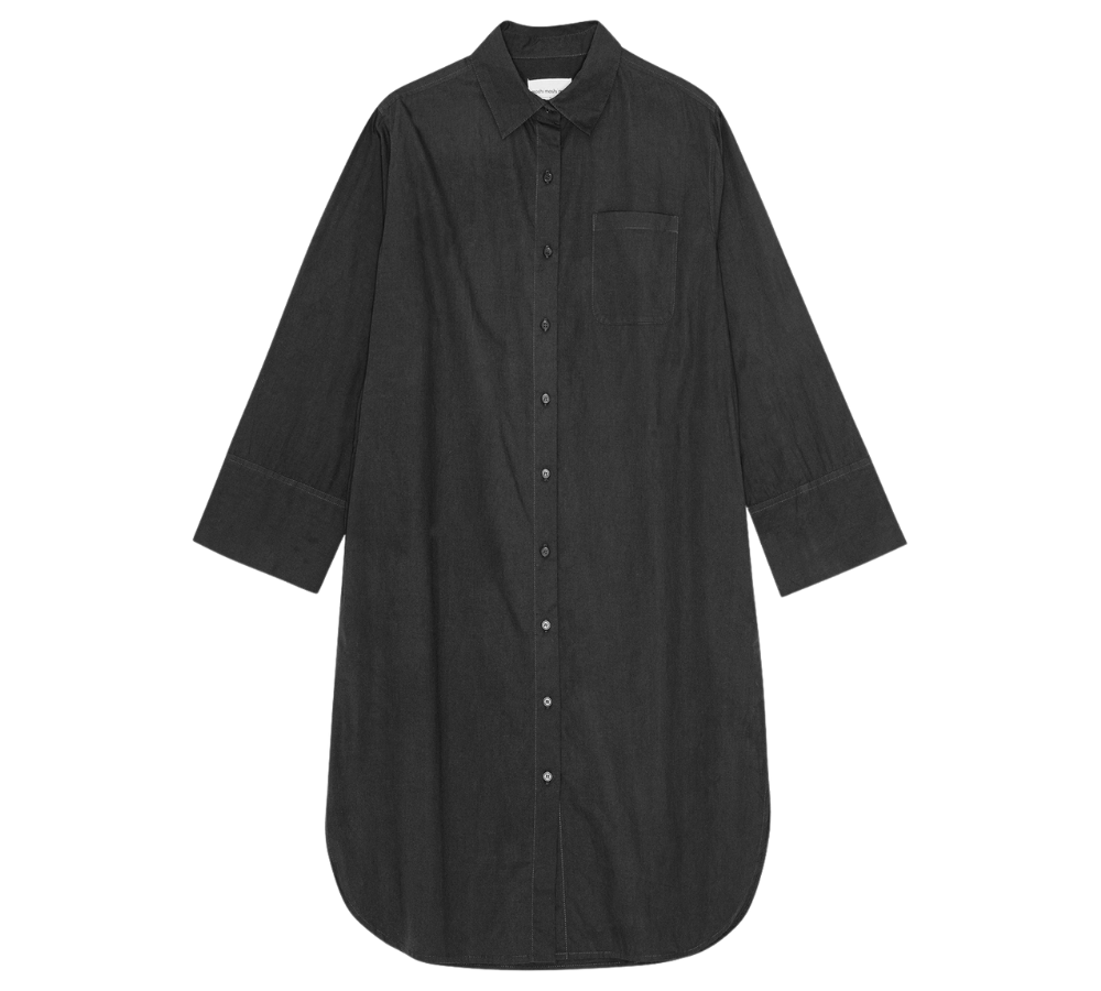 Athena Poplin skjortekjole - Moonless Night